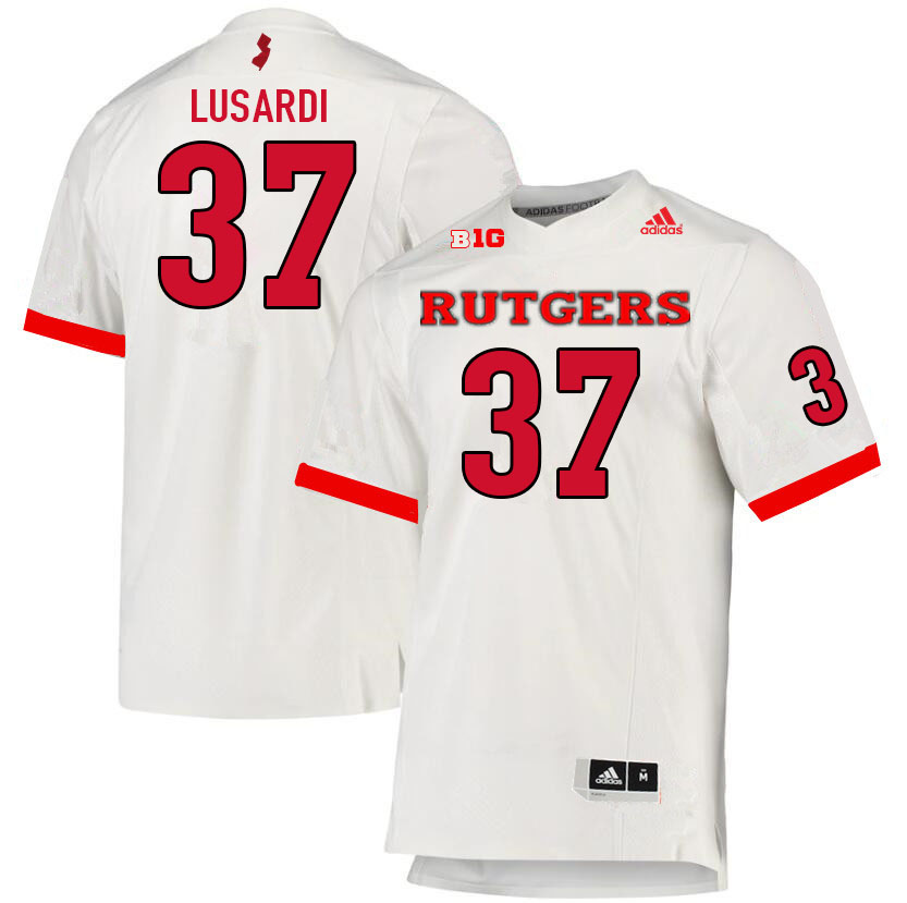 Youth #37 Joe Lusardi Rutgers Scarlet Knights College Football Jerseys Sale-White - Click Image to Close